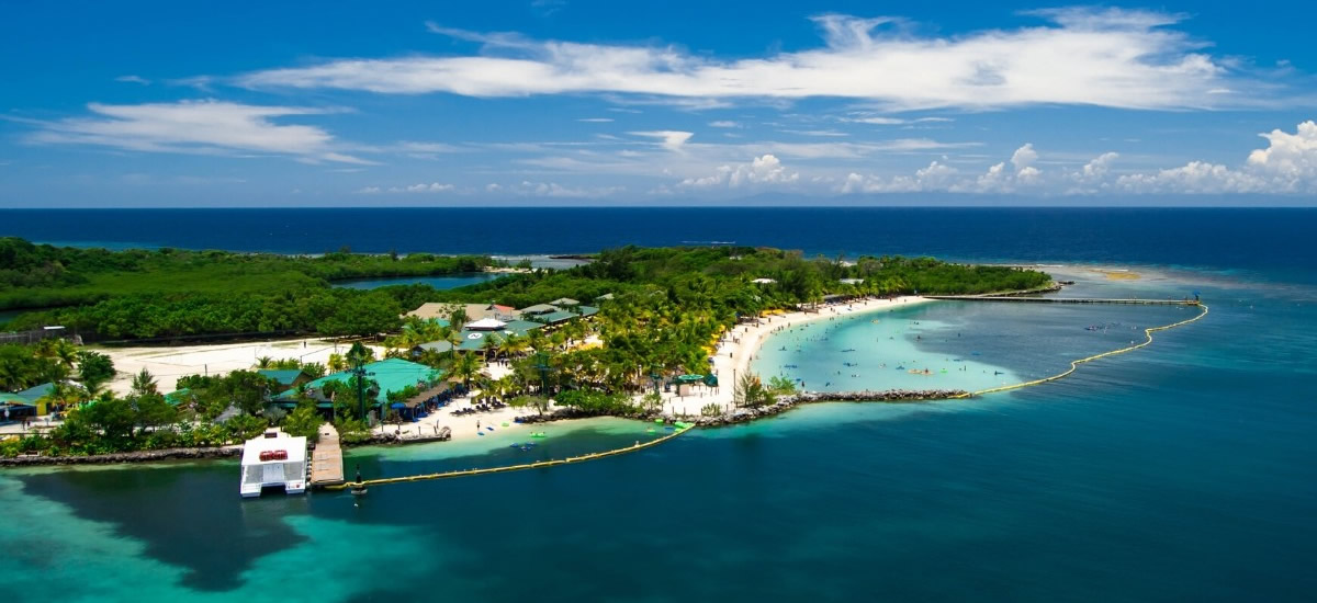 Aerial view of Roatan