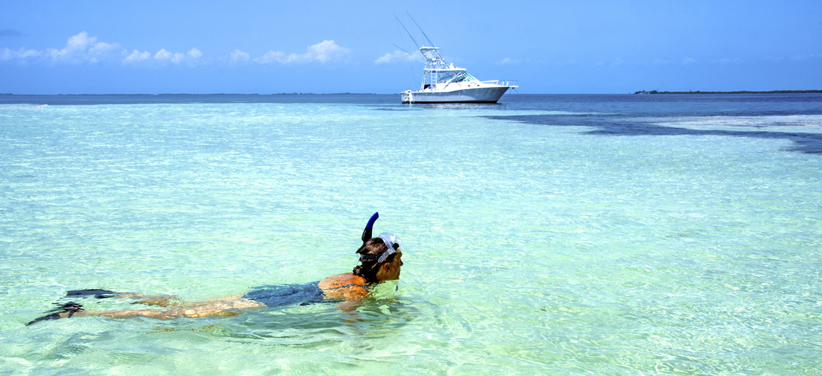 Snorkeling near the Belize Barrier Reef
