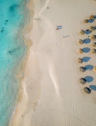 Aerial view of Eagle Beach, Aruba